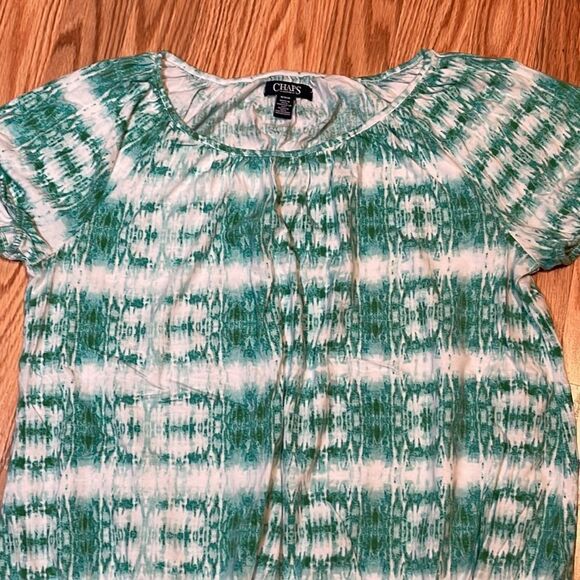 Chaps Green Tie Dyed Top, Medium - Picture 2 of 7